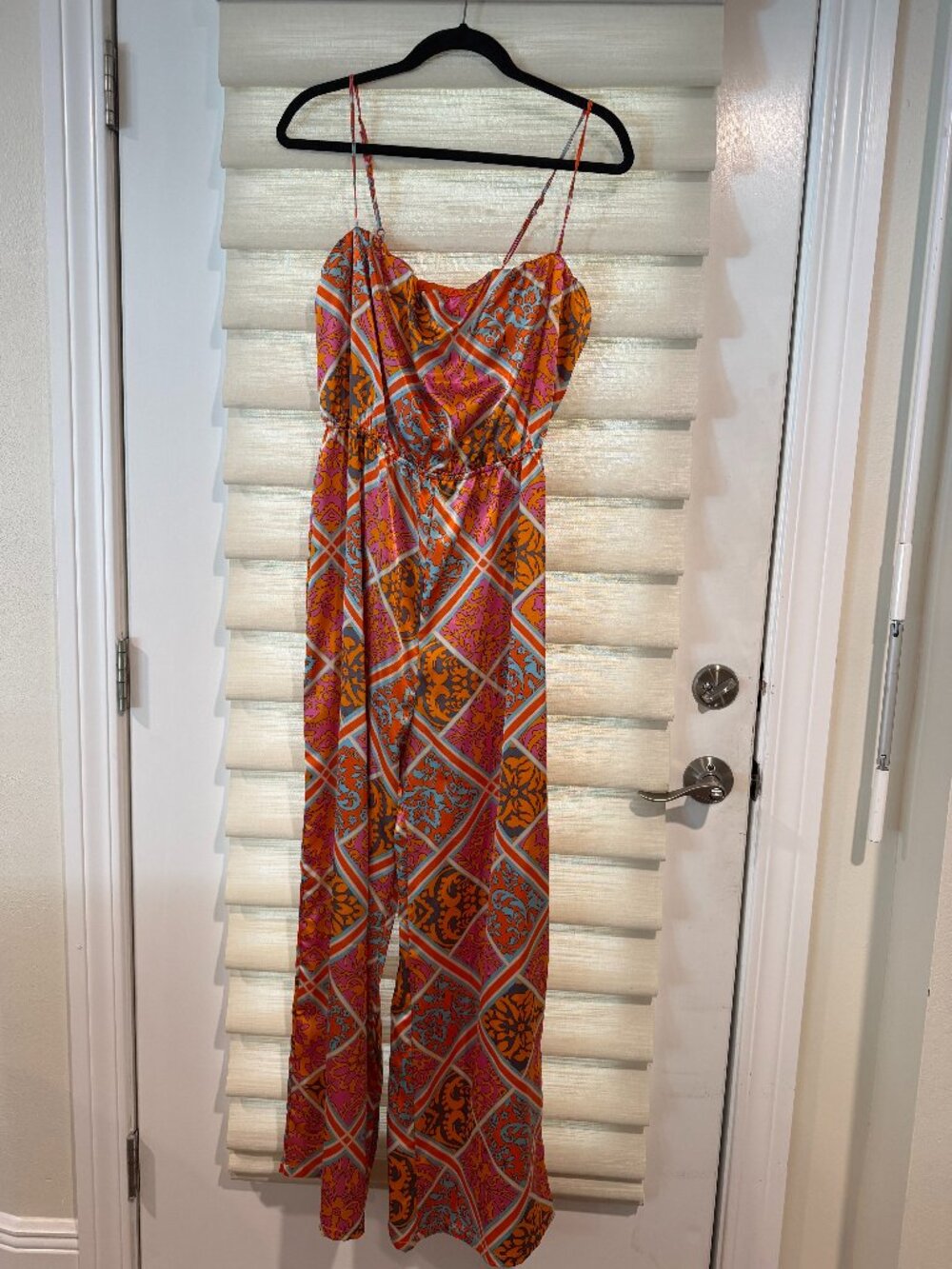willow + root bandana printed silk jumpsuit (size XL)